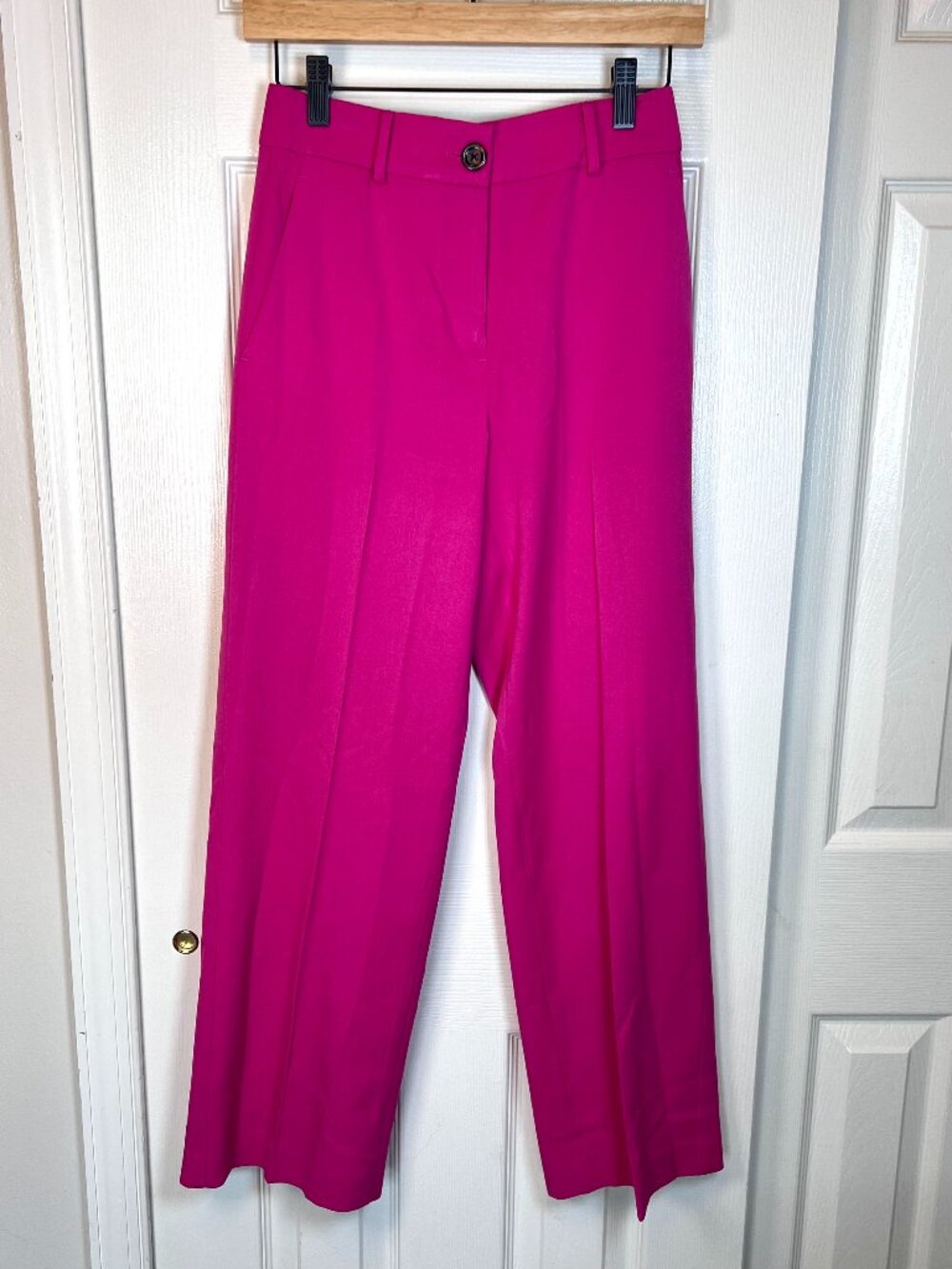 Ann Taylor Wide Leg Fuchsia Wide Leg Dress Trousers Size 00P Career Office